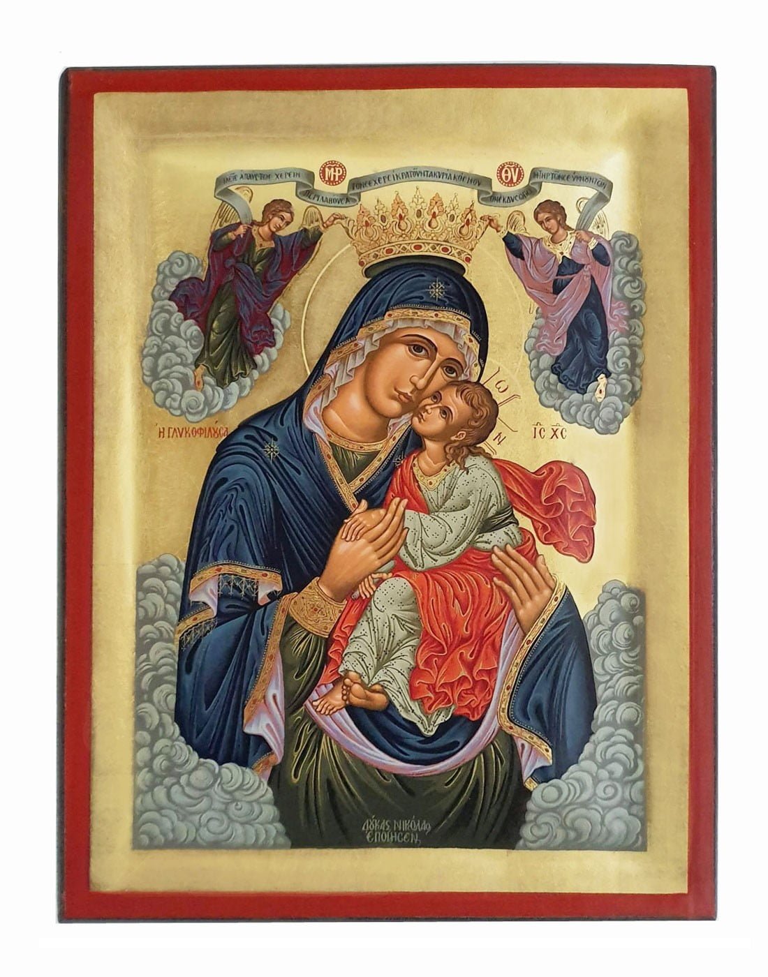 Handmade Orthodox Icon Virgin Mary of monastry Prevelis