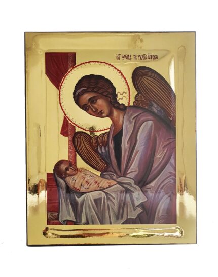 Orthodox Icon Angel of the soul Gold mirror effect