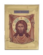 Handmade Orthodox Icon Jesus Christ Holy Mandylion Gold mirror effect