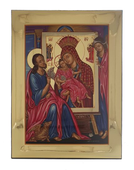 Handmade Orthodox Icon Virgin Mary of mount Kykkos Gold mirror effect