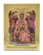 Handmade Orthodox Icon Virgin Mary Faneromeni Gold mirror effect