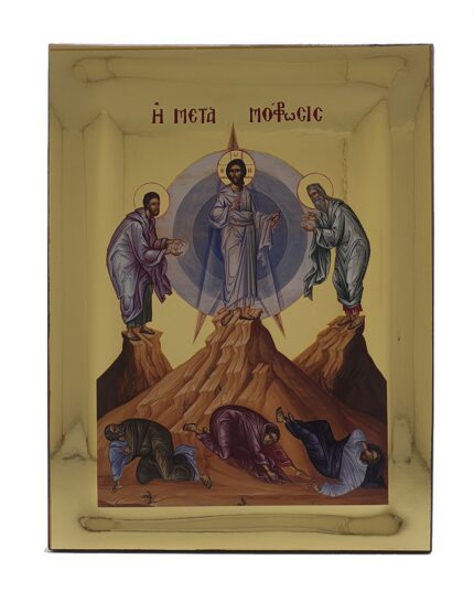 Handmade Orthodox Icon The Transfiguration of Christ Gold mirror effect