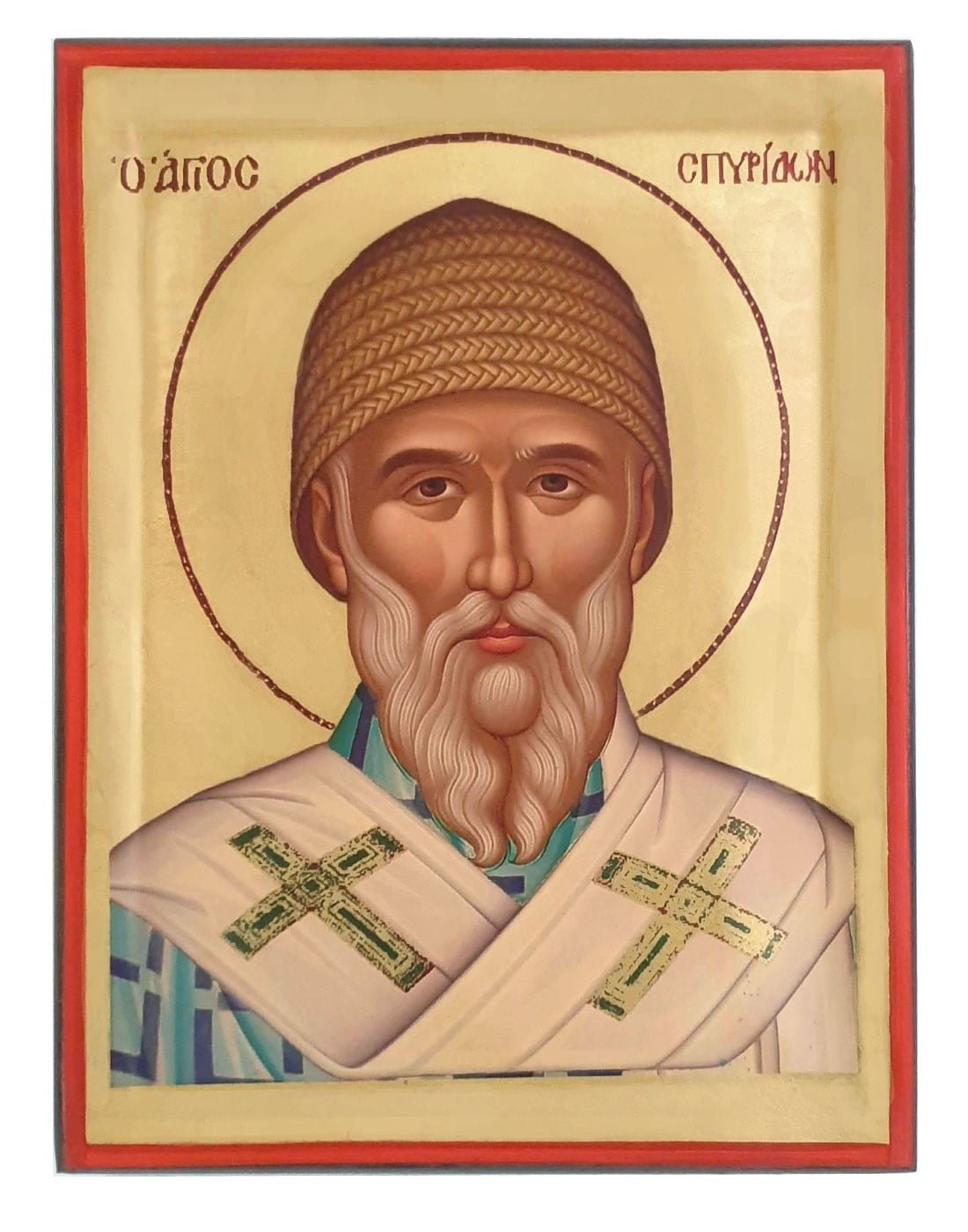 Handmade Orthodox Icon Saint Spyridon Face