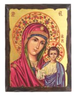 Handmade Orthodox Icon Virgin Mary of Kazan carved frame