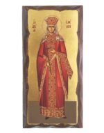 Handmade Orthodox Icon Saint Helen carved frame