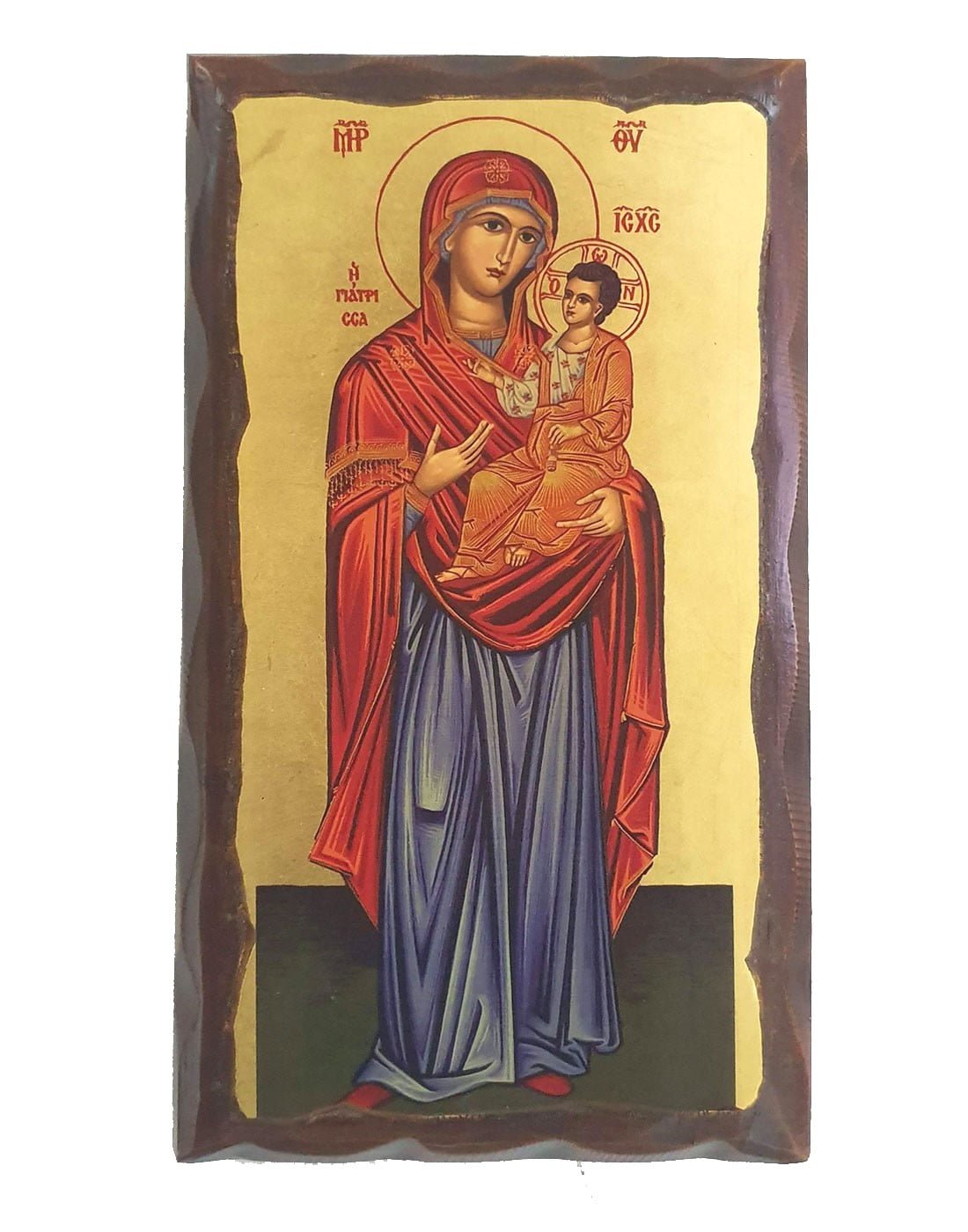 Handmade Orthodox Icon Virgin Mary Giatrissa - Healer carved frame