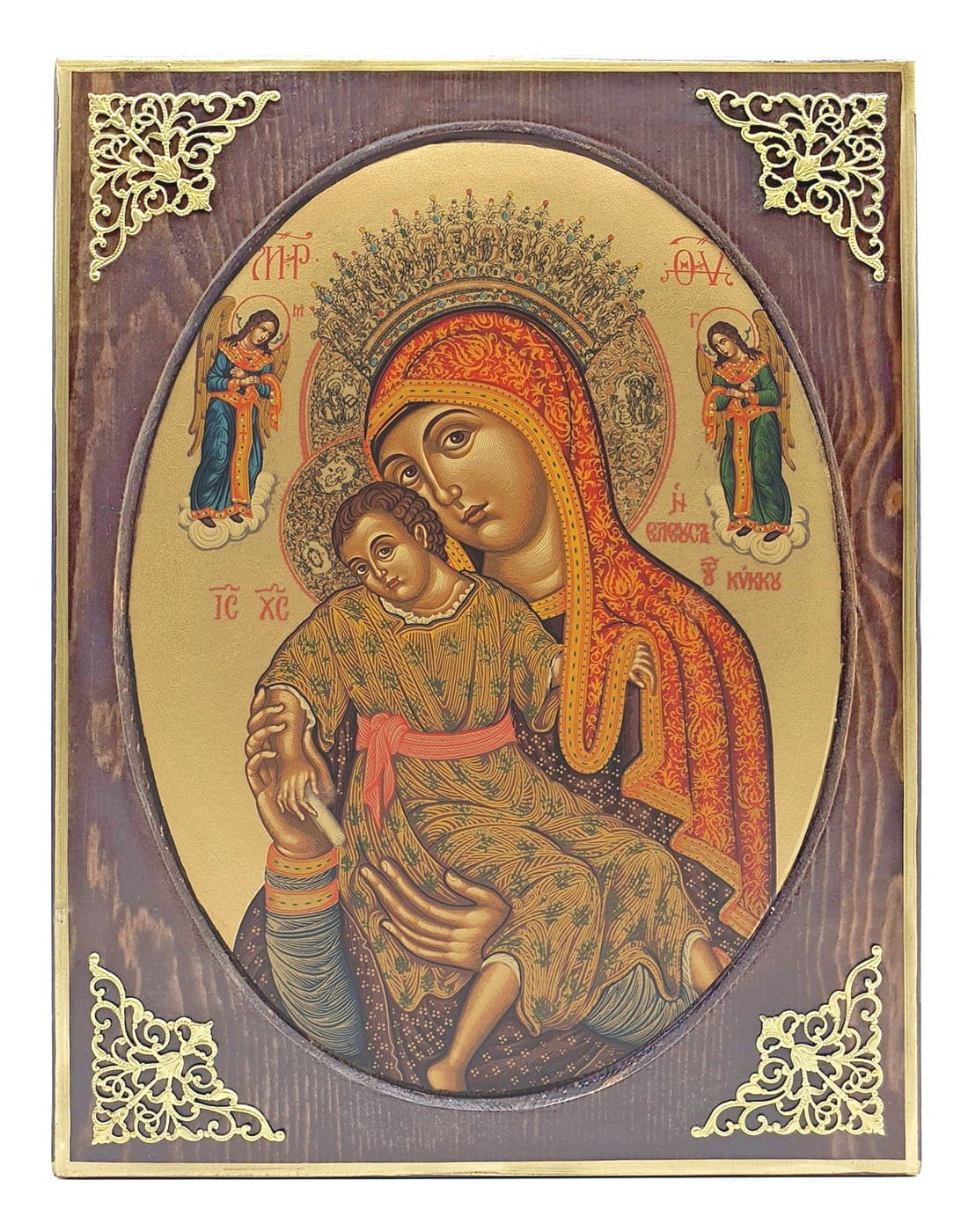 Handmade Orthodox Icon Virgin Mary of mount kykkoy mirror effect