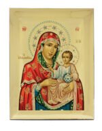 Handmade Orthodox Icon Virgin Mary of Jerusalem Gold mirror effect