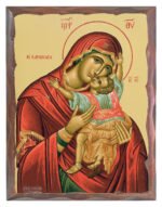 Handmade Orthodox Icon Virgin Mary Kardiotissa carved frame