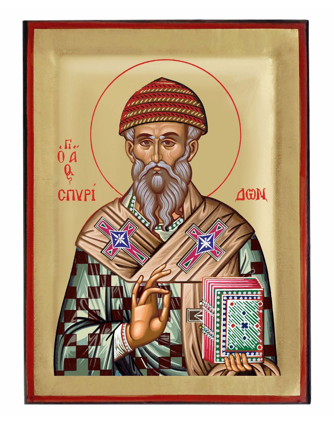 Handmade Orthodox Icon Saint Spyridon