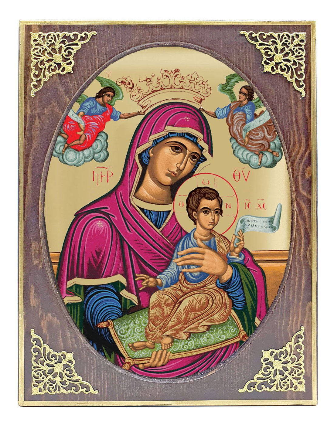 Handmade Orthodox Icon The Sweetness of Angels mirror effect