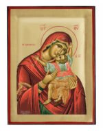 Handmade Orthodox Icon Virgin Mary Kardiotissa in natural wood, Hagiography of Byzantine art. Buy Online.