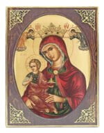 Handmade Orthodox Icon Crowned Virgin Mary mirror effect