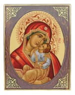 Handmade Orthodox Icon Virgin Mary Liposkorpistria mirror effect