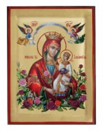 Handmade Orthodox Icon Virgin Mary Unfading Rose - Rodo Amarado