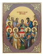 Handmade Orthodox Icon Twelve Apostoles mirror effect