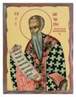 Handmade Orthodox Icon Saint Alexander carved frame