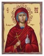 Handmade Orthodox Icon Saint Anastasia carved
