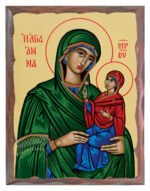 Handmade Orthodox Icon Saint Anna carved frame