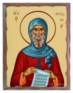 Handmade Orthodox Icon Saint Antony carved frame