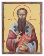 Handmade Orthodox Icon Saint Vasileios the Great carved frame