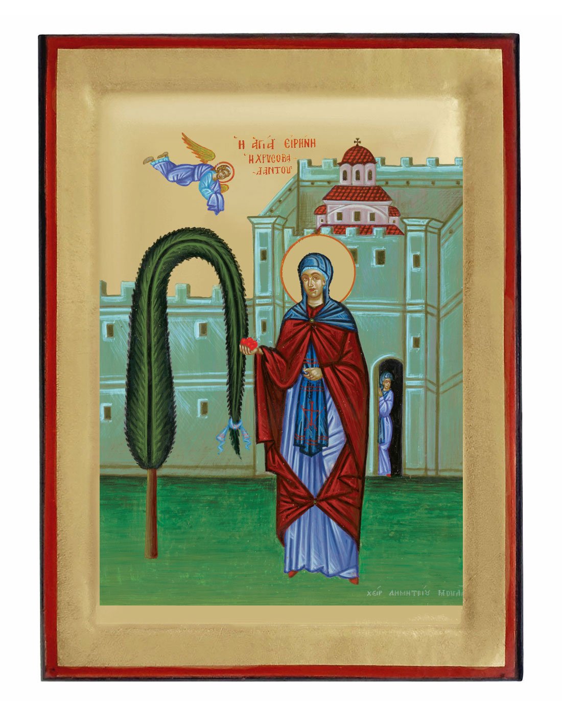 Handmade Orthodox Icon Saint Irene Chrysovalantou