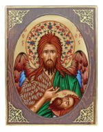 Handmade Orthodox Icon Saint John the Forerunner mirror effect
