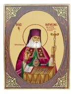 Handmade Orthodox Icon Saint Luke the Doctor mirror effect
