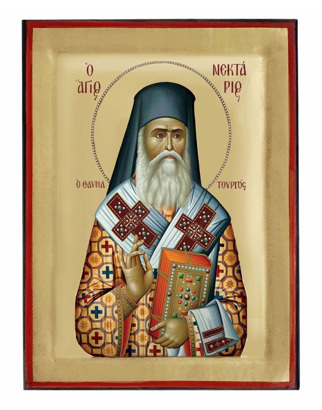 Handmade Orthodox Icon Saint Nectarius