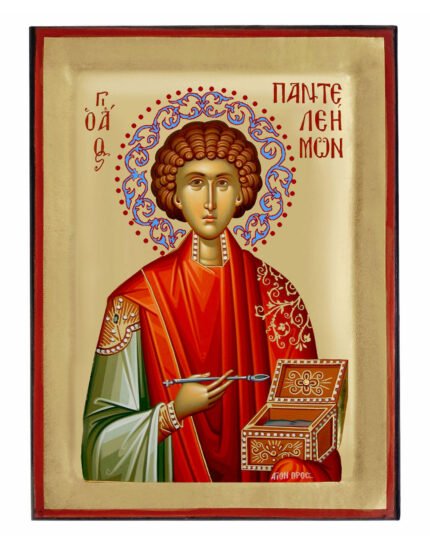 Handmade Orthodox Icon Saint Panteleimon