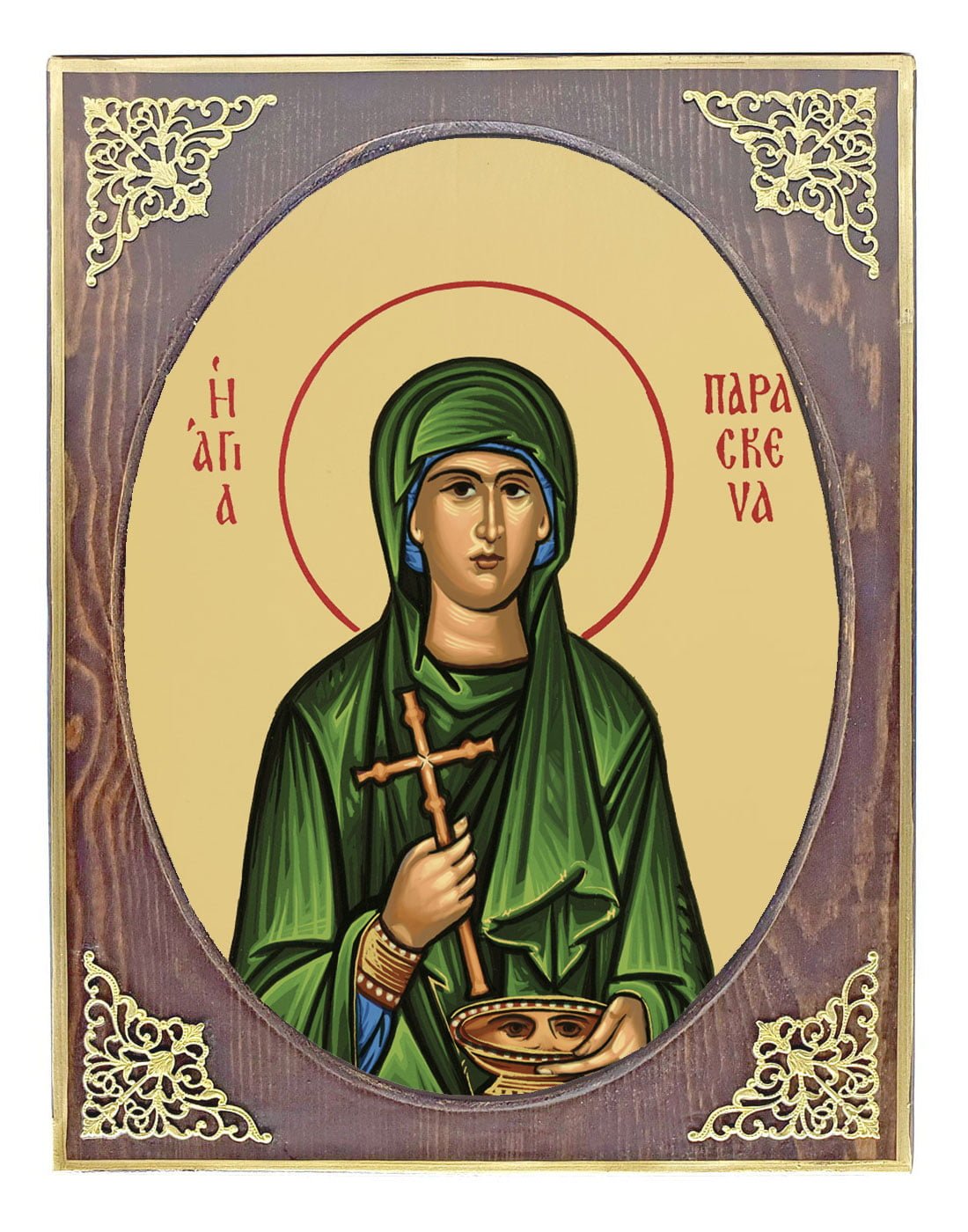 Handmade Orthodox Icon Saint Paraskeva mirror effect