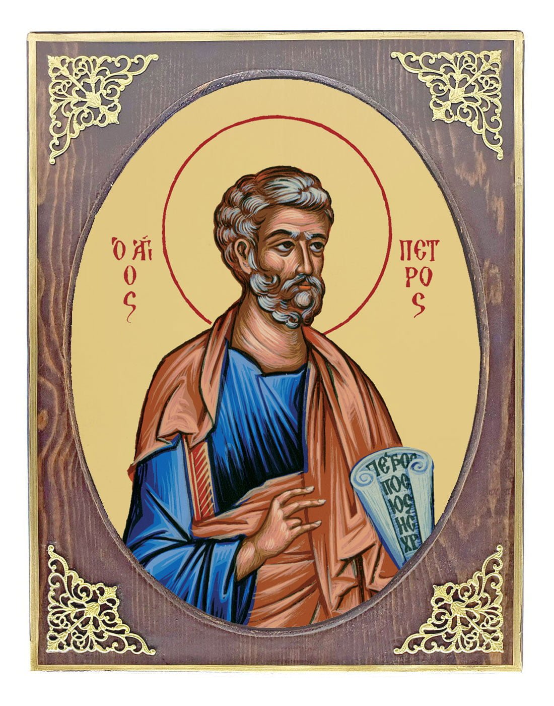 Handmade Orthodox Icon Saint Peter mirror effect