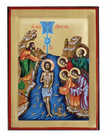 Handmade Orthodox Icon The Baptism of the Lord