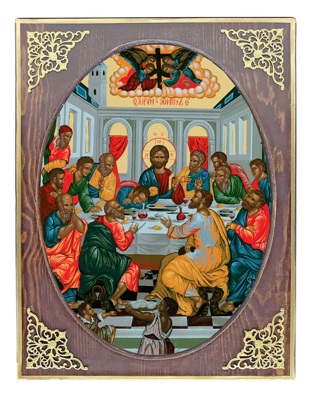 Handmade Orthodox Icon The last Supper mirror effect