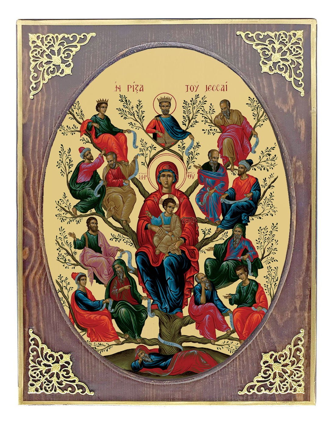 Handmade Orthodox Icon Riza tou Iesai mirror effect