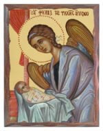 Orthodox Icon The guardian angel of the soul carved frame