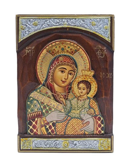Handmade Orthodox Virgin Mary of Bethlehem carving