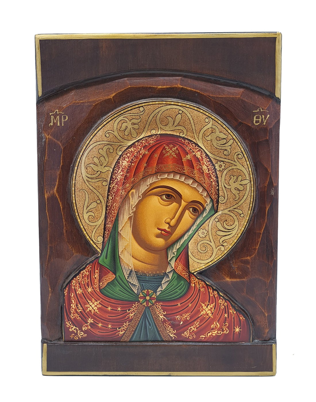 Handmade Orthodox Virgin Mary carving