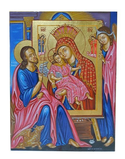 Hand painted icon The Evangelist Luke Hagiographies the Virgin Mary of Kykkos