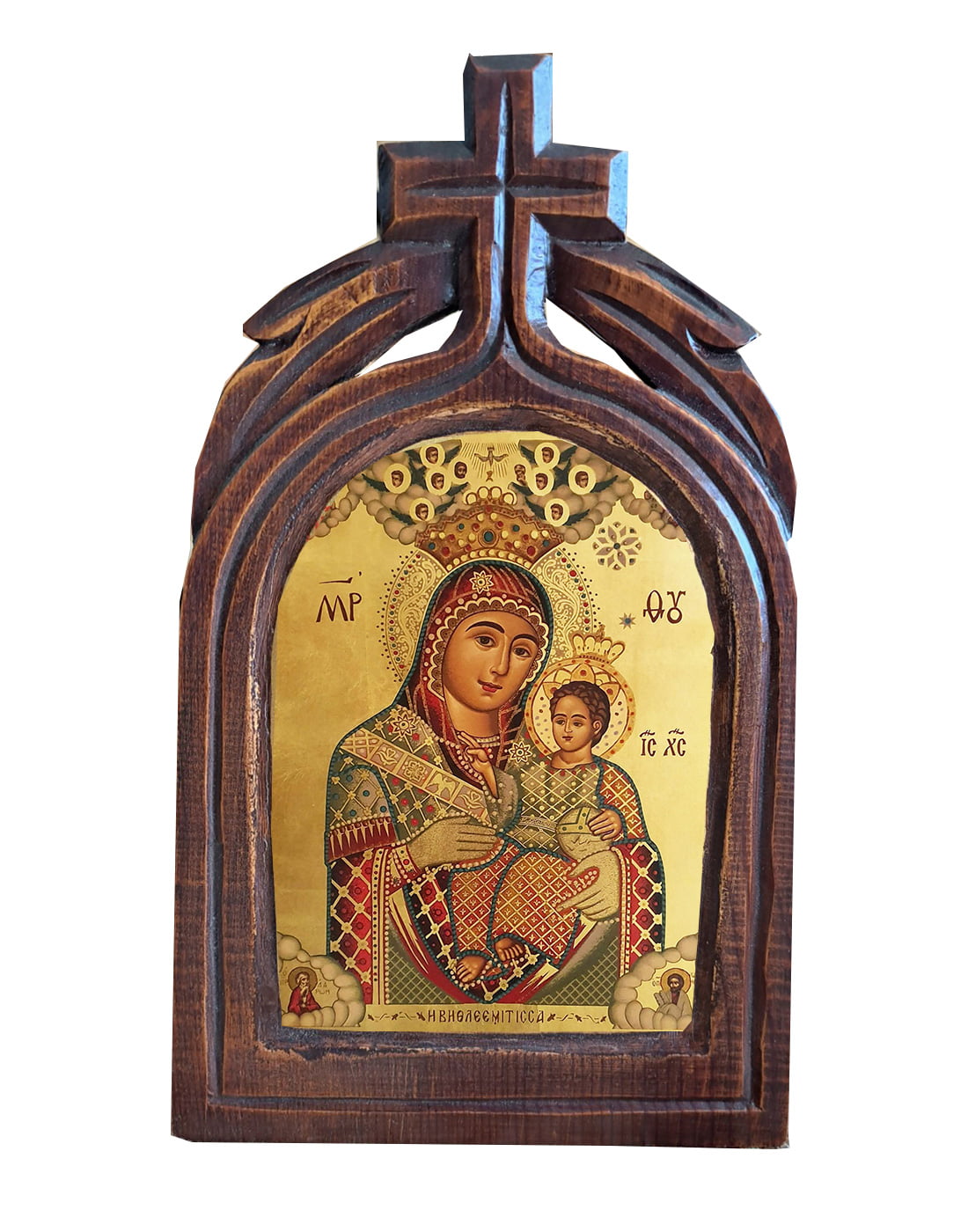 Χειροποίητο Ξυλόγλυπτο Παναγία της Βηθλεέμ Virgin Mary of Bethlehem Icon