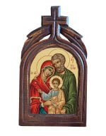 Χειροποίητο Ξυλόγλυπτο Αγία Οικογένεια Holy Family Icon