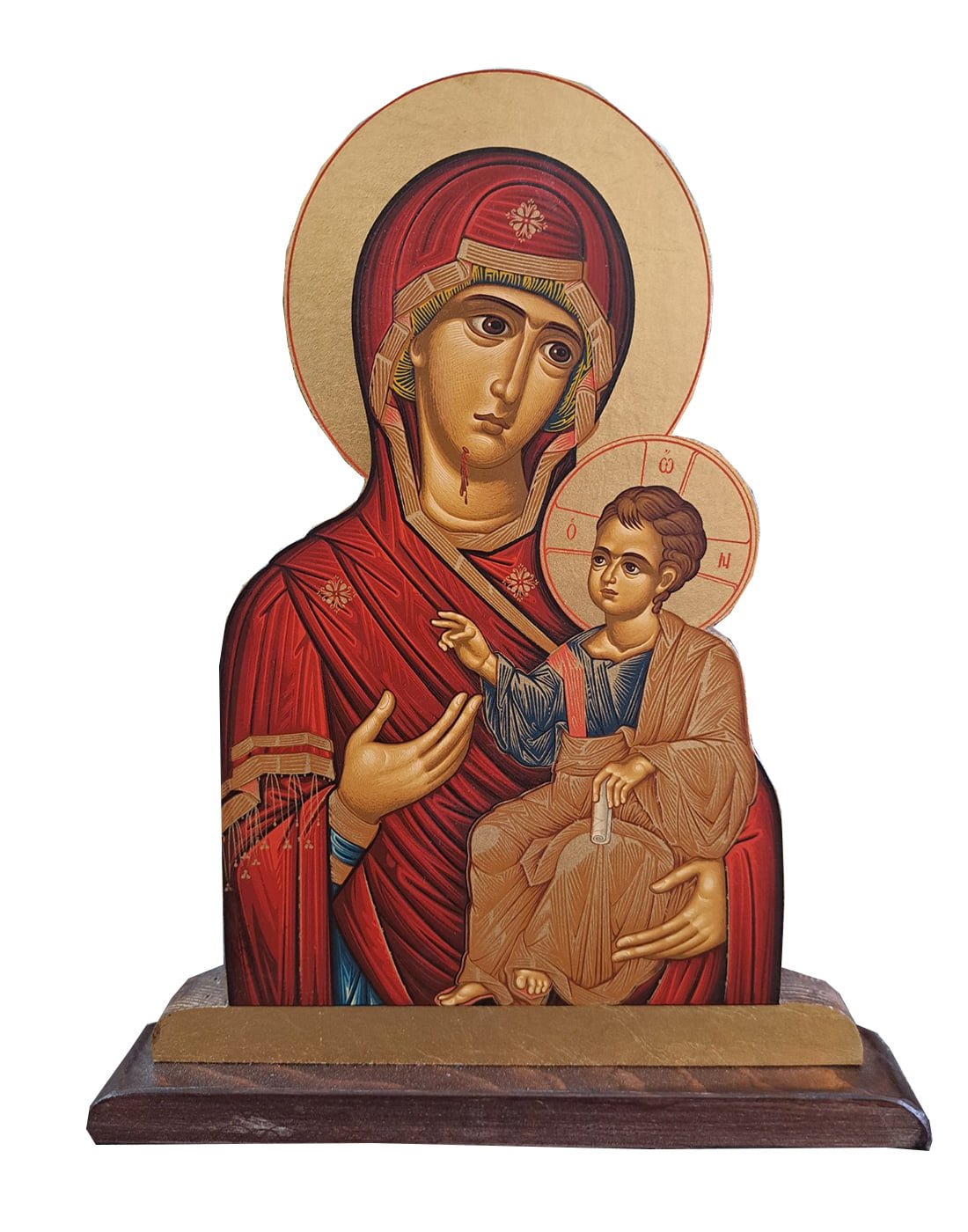 Χειροποίητο Ξυλόγλυπτο Παναγία Πορταΐτισσα Virgin Mary Portaitissa Icon
