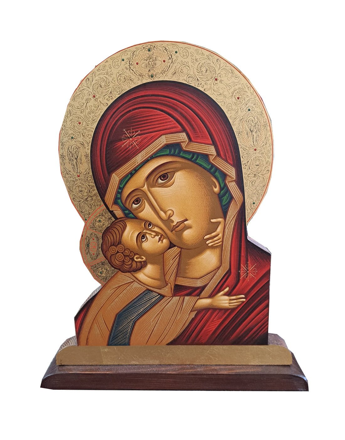 Χειροποίητο Ξυλόγλυπτο Παναγία της Πάτμου Virgin Mary of Patmos Icon